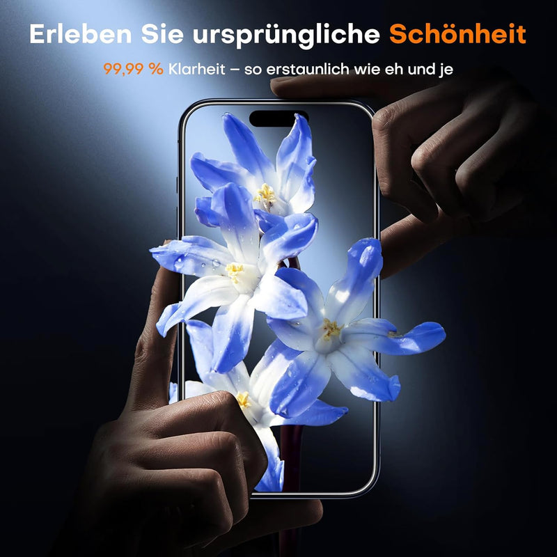 TOCOL Full Screen für iPhone 13 Pro Max für Panzerglas Sichtschutz, Auto-Installation 0 Blasen 9H Hä