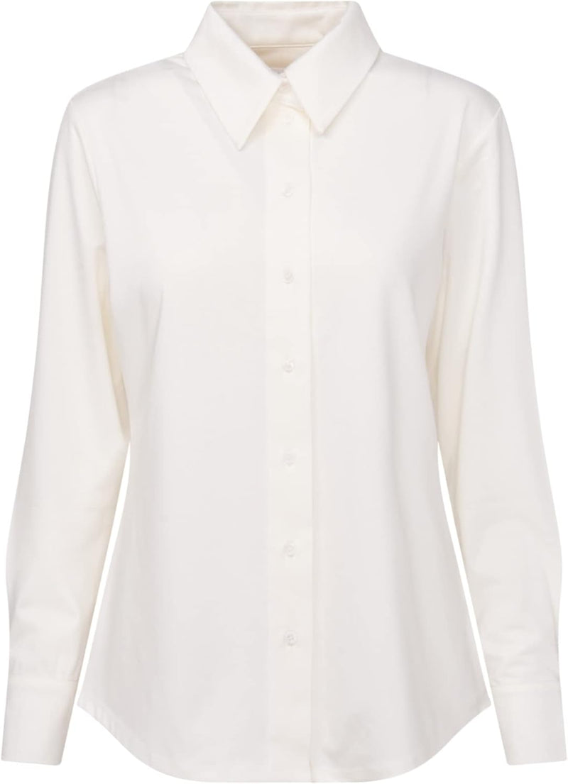 Seidensticker Damen Bluse - City Bluse - Hemdbluse - Regular Fit - Langarm - Uni - Stretch, Creme
