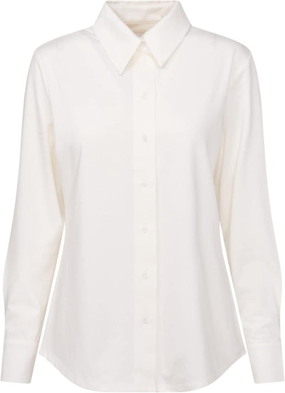 Seidensticker Damen Bluse - City Bluse - Hemdbluse - Regular Fit - Langarm - Uni - Stretch, Creme
