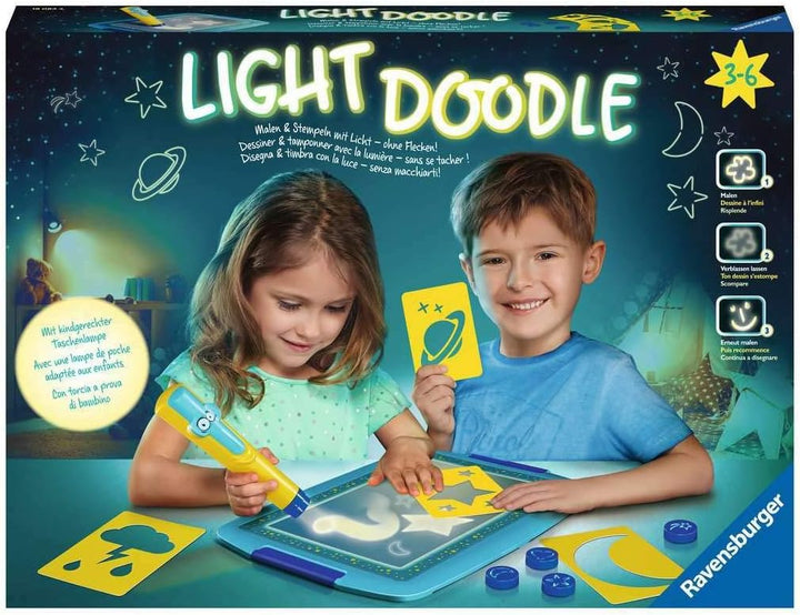 Ravensburger 18084 - Light Doodle Moon & Stars Light Doodle Mond & Sterne, Light Doodle Mond & Stern