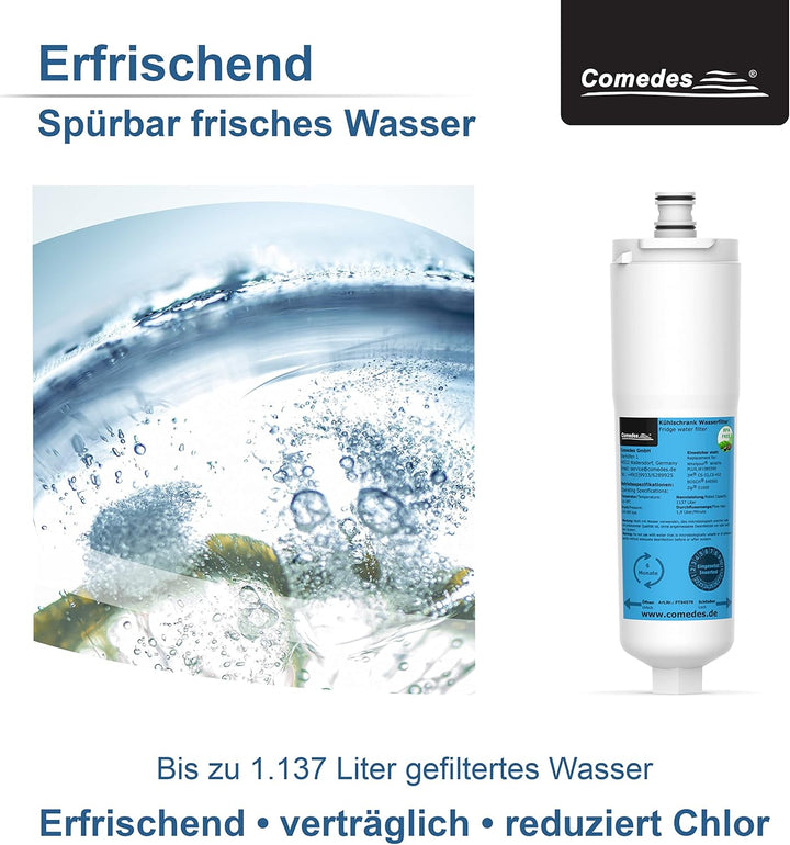 Comedes Wasserfilter für, Ersatz für Bosch 3M CS-52, Whirlpool WHKFR-PLUS, kompatibel mit Bosch, Sie