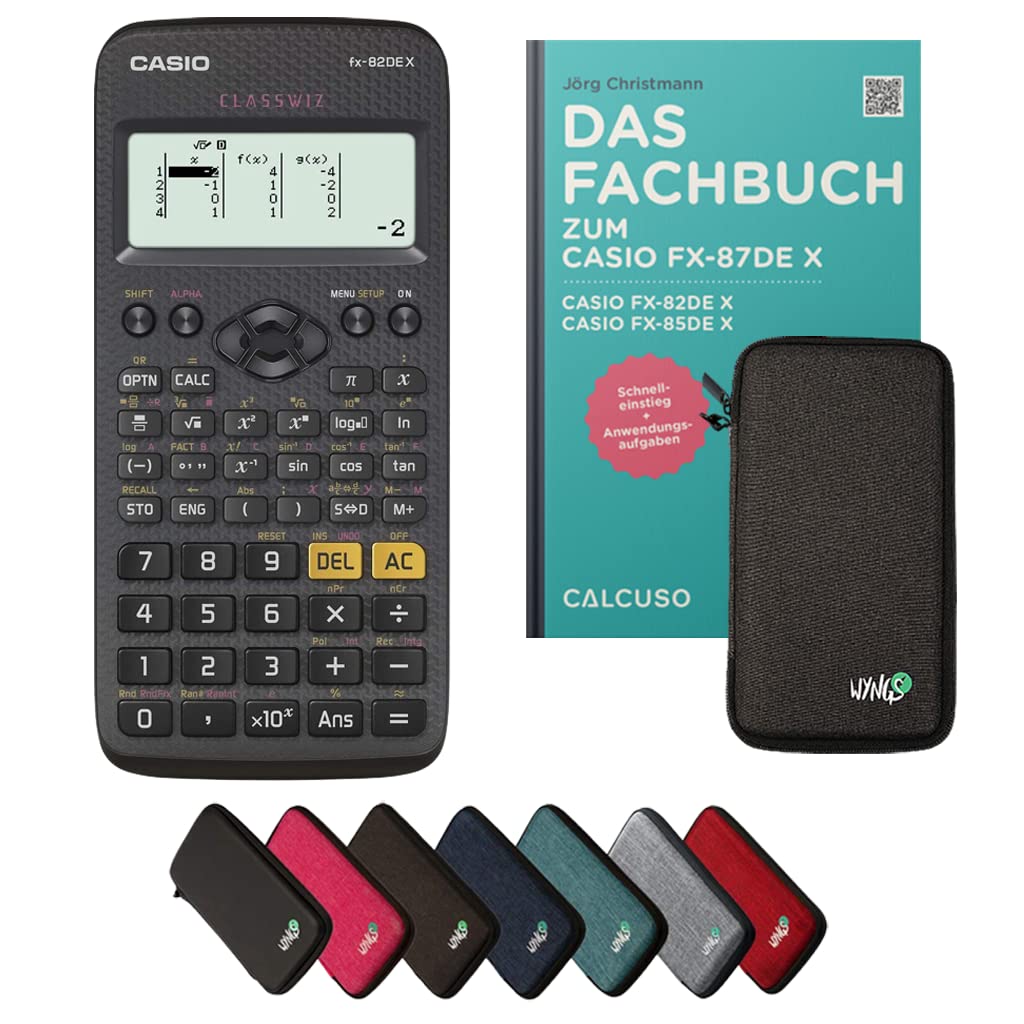 CALCUSO Standardpaket Dunkelgrau mit Taschenrechner Casio FX-82DE X ClassWiz (Deutsch) Dunkelgrau Ca