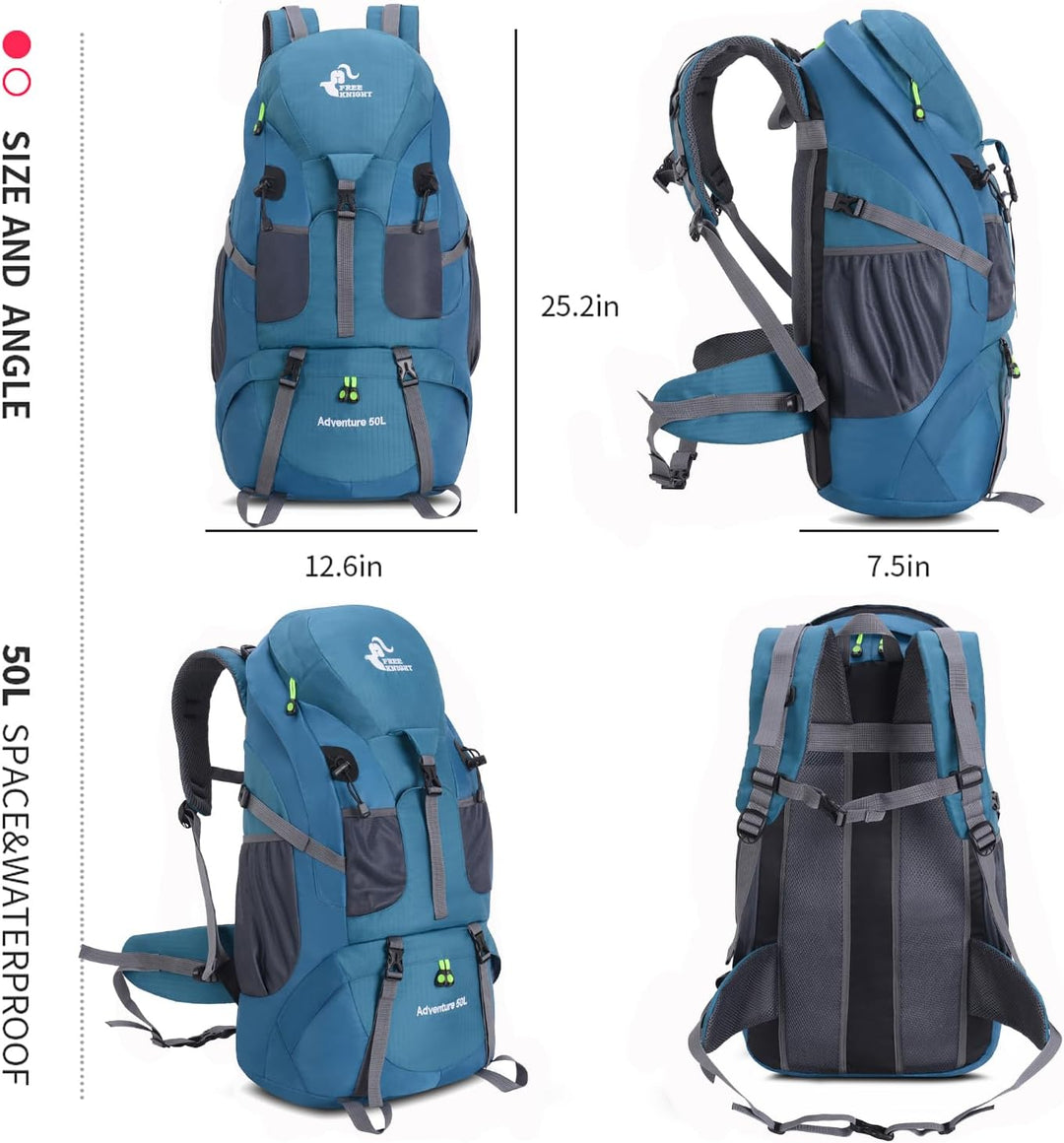 Bseash 50L Leichter wasserfester Wanderrucksack, Outdoor Sport Tagesrucksack Multifunktions Reisetas