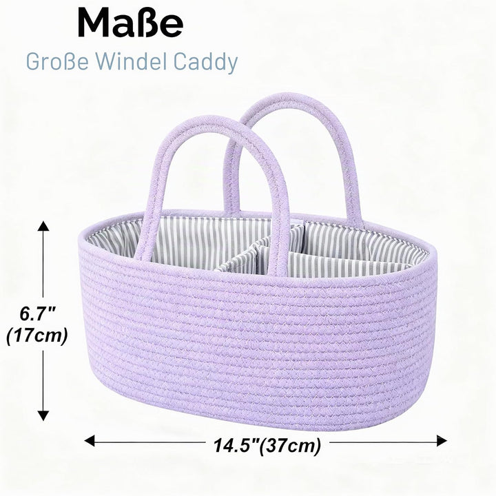 Windel-Caddy Organizer mit Griff, Baby Windel-Caddy mit Trennwänden, Windel-Organizer Korb für Baby