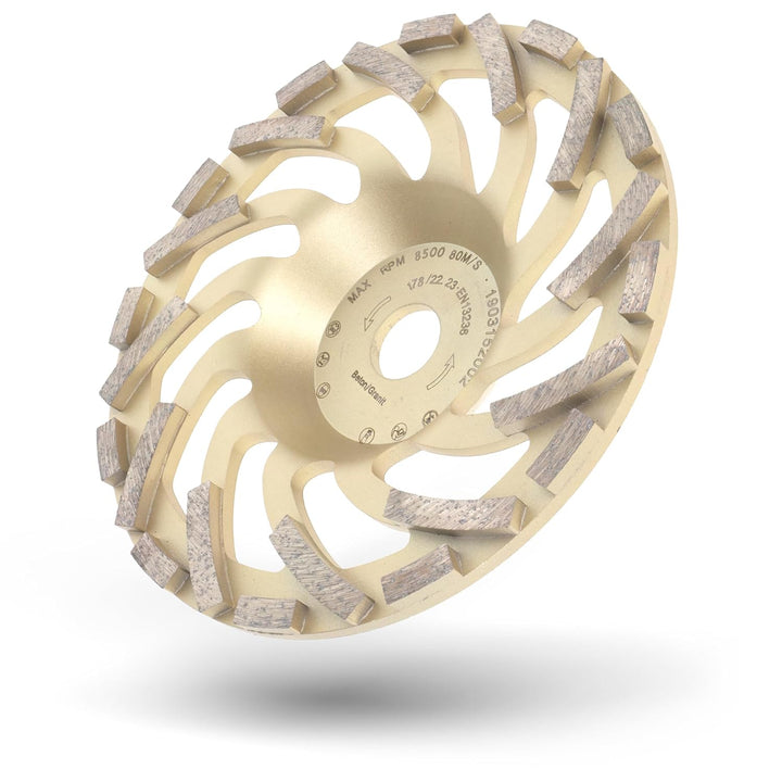 PRODIAMANT Diamant-Schleiftopf 180 mm x 22,2 mm Turbo ST81 Diamantschleifscheibe Beton Naturstein Pr