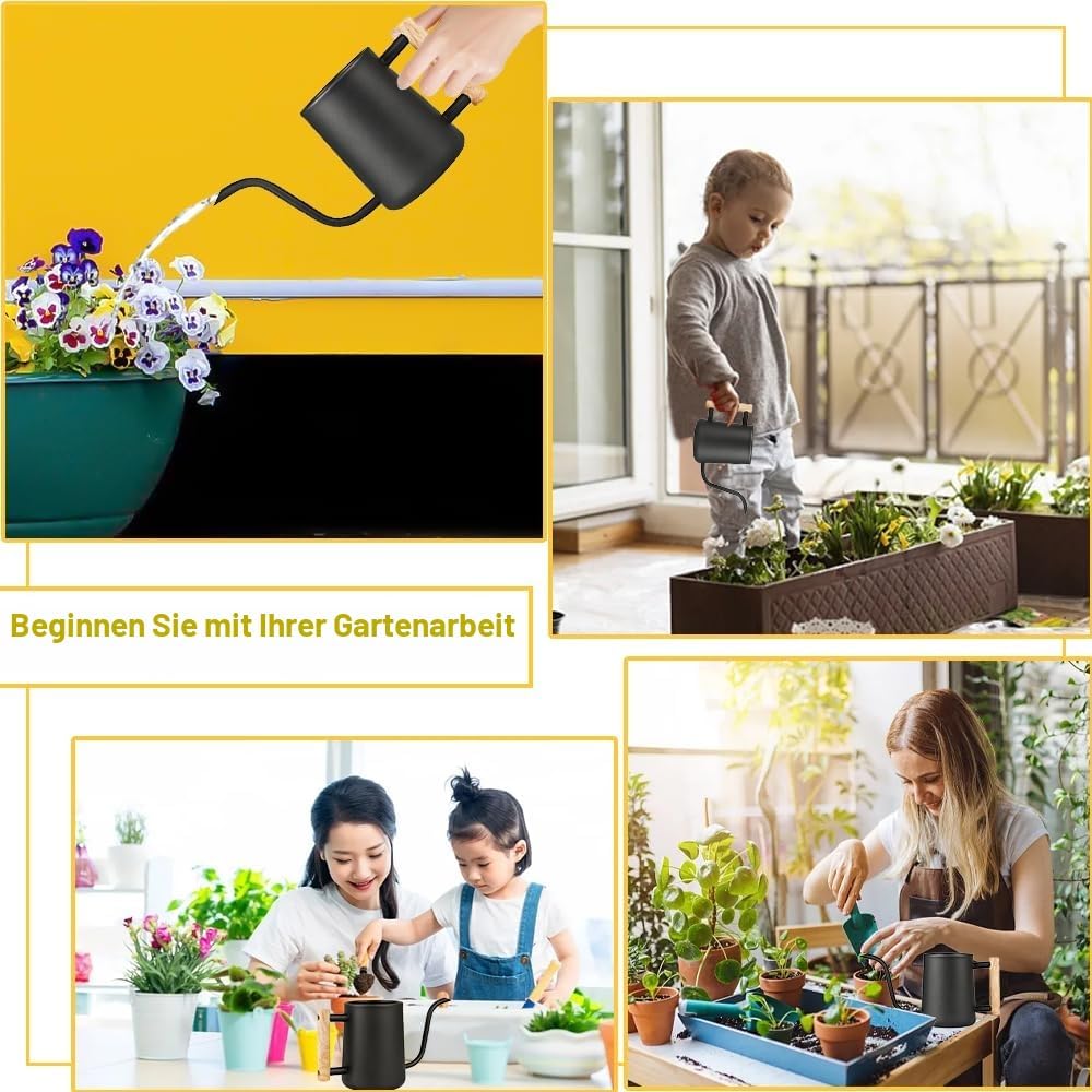 LPAMABA 1L Indoor Giesskanne Edelstahl Giesskanne Klein GiesskanneGiesskanne für Zimmerpflanzen Sukk