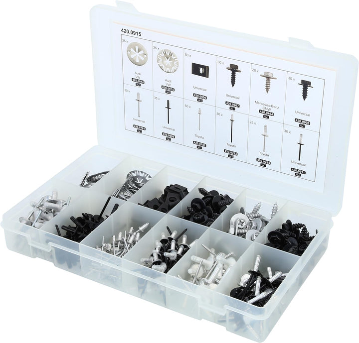 KS Tools 420.0915 Befestigungs-Clip-Satz - Schnellverschluss, 400-tlg.