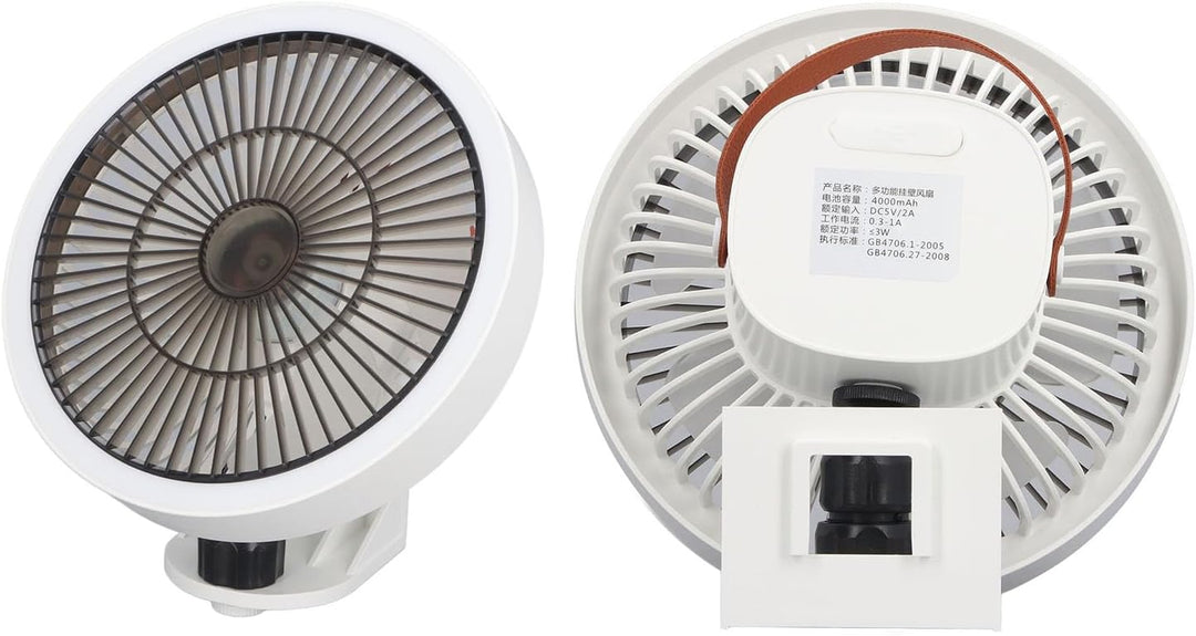 aqxreight Kleiner Wandventilator mit Fernbedienung, Mini-Oszillierventilator mit Nachtlicht, 3 Gesch
