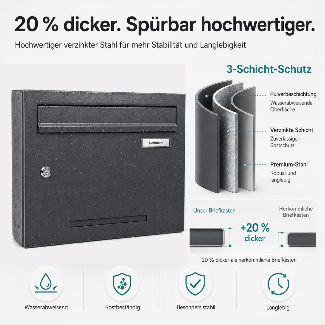 Zedelmaier Mehrfamilienhaus Personalisiert 6er Briefkastensysteme Briefkastenanlage mit Edelstahl Na