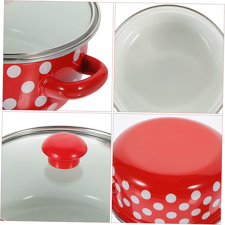 VINTORKY Emaille Mini Suppentopf Set Mit Deckel Und Griff Kleine Suppentöpfe Für Zuhause Vielseitige