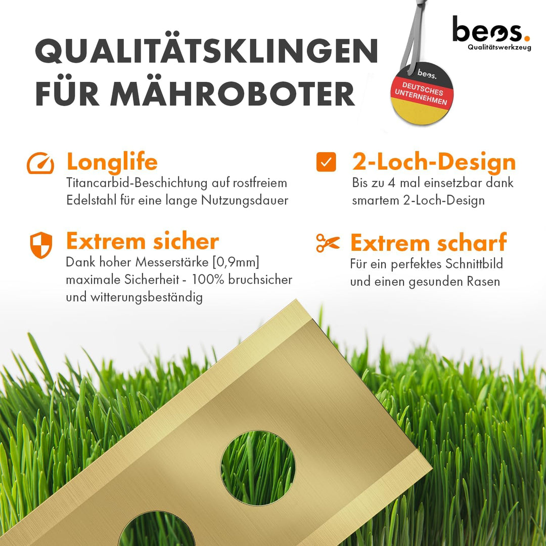 BEOS® 30 x Premium Titan Ersatzmesser + Schrauben mit Sicherung - Ersatzklingen für Premiummarken Wo