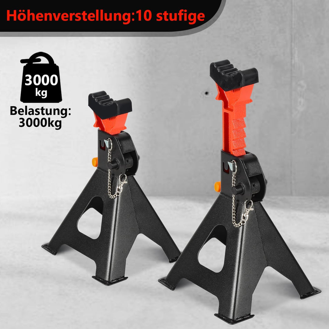 Unterstellbock 3T Tragfähigkeit Unterstellbock Höhenverstellbar 285-430mm Unterstellböcke kfz mit Si