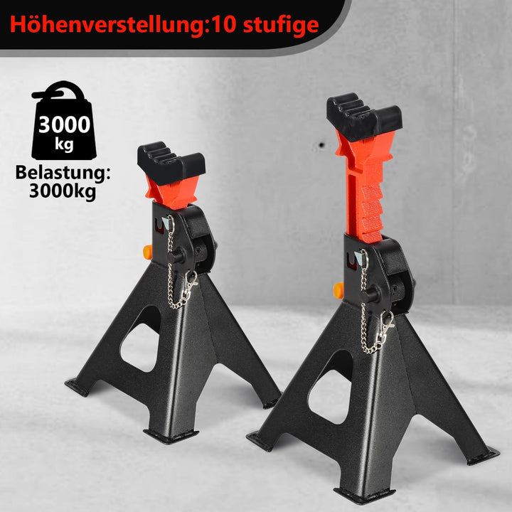 Unterstellbock 3T Tragfähigkeit Unterstellbock Höhenverstellbar 285-430mm Unterstellböcke kfz mit Si