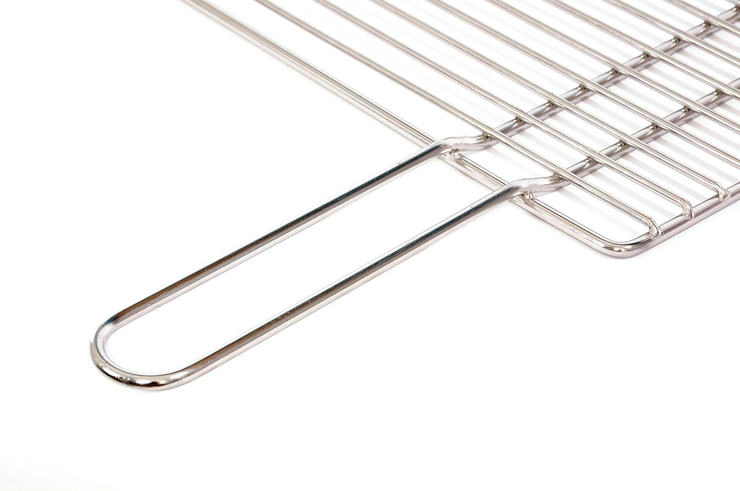 Grillrost 80 x 40 cm mit Griff aus Edelstahl 4 mm rostfrei und elektropoliert