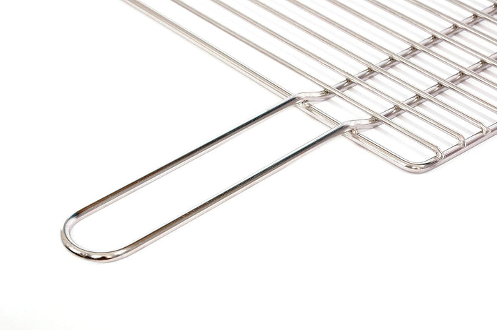 Grillrost 80 x 40 cm mit Griff aus Edelstahl 4 mm rostfrei und elektropoliert