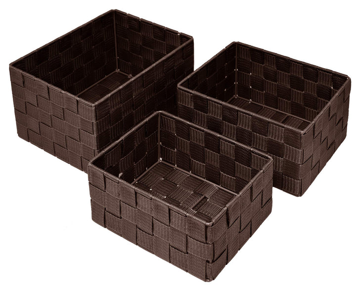Lashuma Körbchen zur Aufbewahrung, 3 Leere Badezimmer Körbe, Grössen: 24x18x14 cm, 21x16x12 cm, 19x1