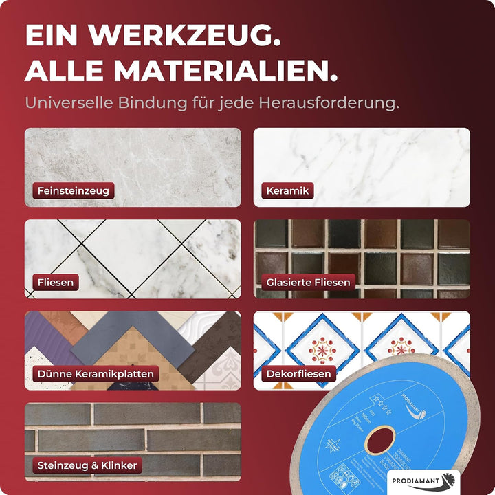 PRODIAMANT Profi Diamant-Trennscheibe PRORIM 180 mm x 30/25,4 mm kein ausbrechen bei glasierten Flie