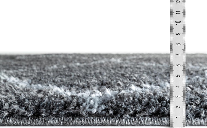 TESSO LIVING Hochflor Teppich - Beige - 120 cm Rund - Diamantmuster Shaggy Teppich Mit Fransen – Bes