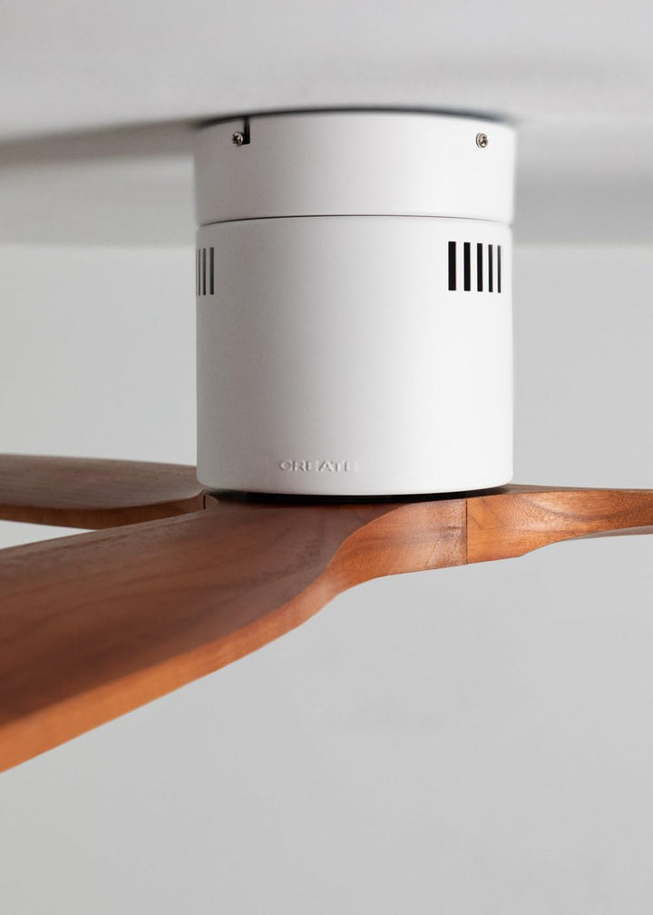 CREATE / WINDCALM NATURAL WOOD S/Deckenventilator Weiss Dunkelholzflügel mit WLAN und Fernbedienung