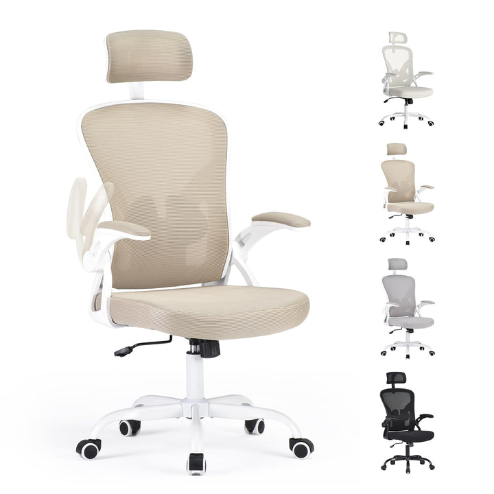 Farini Ergonomischer Stuhl mit Armlehne Büro Schreibtischstuhl mit Rollen Bequemer Home Office Stuhl