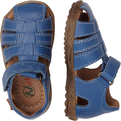 Naturino SEE-Halboffener Lederschuh-Taupe 20 EU Azurblau, 20 EU Azurblau