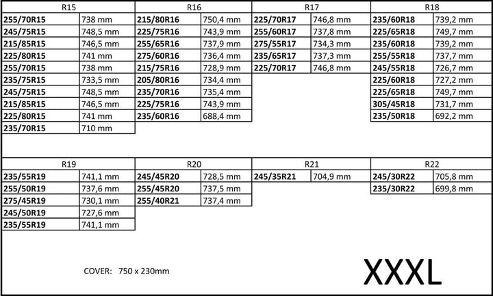 Ferocity Premium Qualität Reifentasche Set 17''- 22'' XXXL Reifenbeutel Reifenaufbewahrung Reifenchu