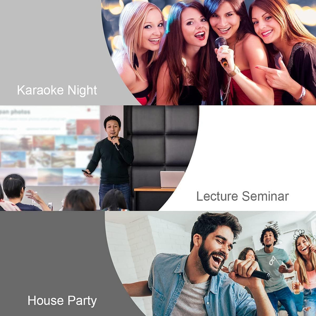 DIGITNOW! Karaoke Mikrofon Kabellos, Bluetooth Karaoke Anlage mit Drahtloses Mikrofon, Dual Funkmikr