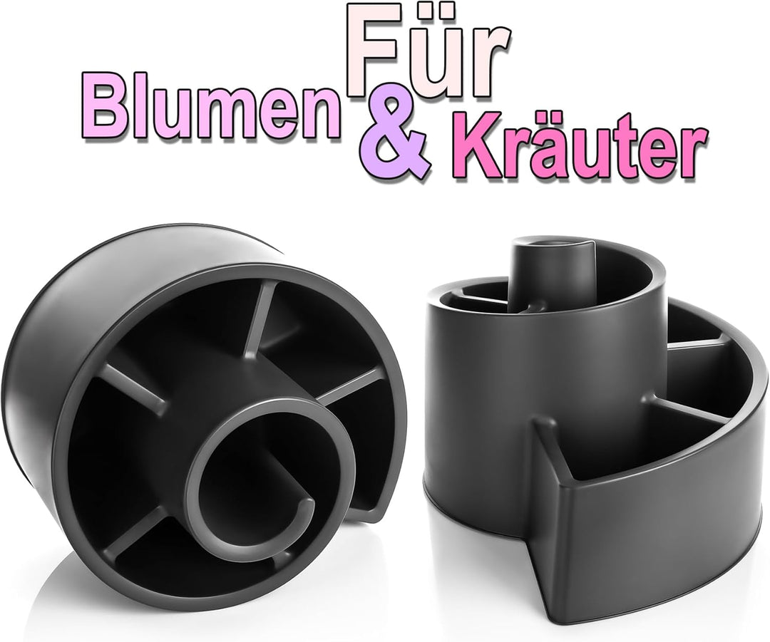BigDean Kräuterspirale aus Kunststoff in Anthrazit BxH 55,5x34 cm – Kräuterschnecke - Blumentreppe m