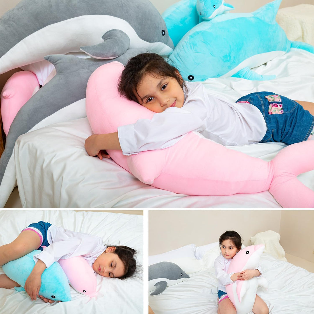 Kekeso Delfin Plüschtiere Schöne Gefüllte Weiche Tier Umarmungskissen Delphin Puppen für Kinder(50cm