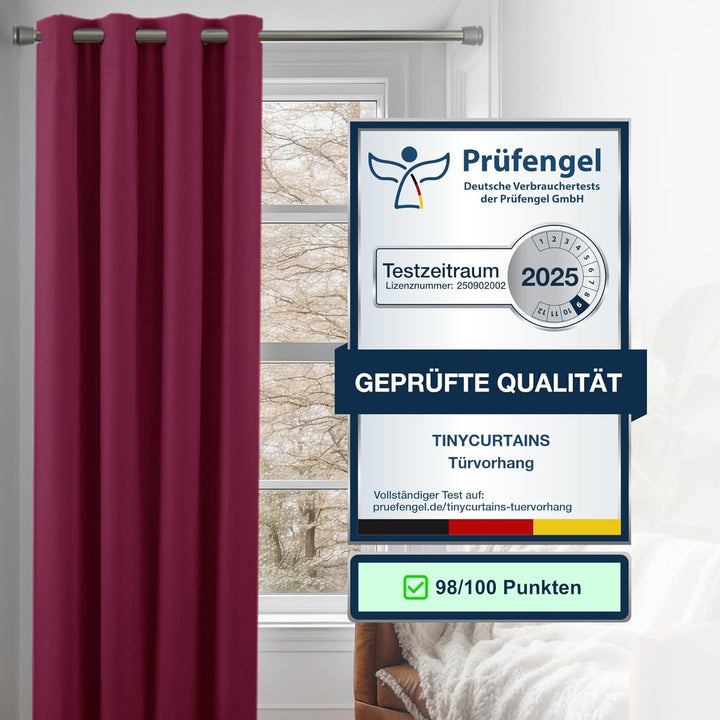 tinycurtains, Türvorhang mit Teleskopstange, einfache Montage in nur 1 Minute ohne Bohren, für alle