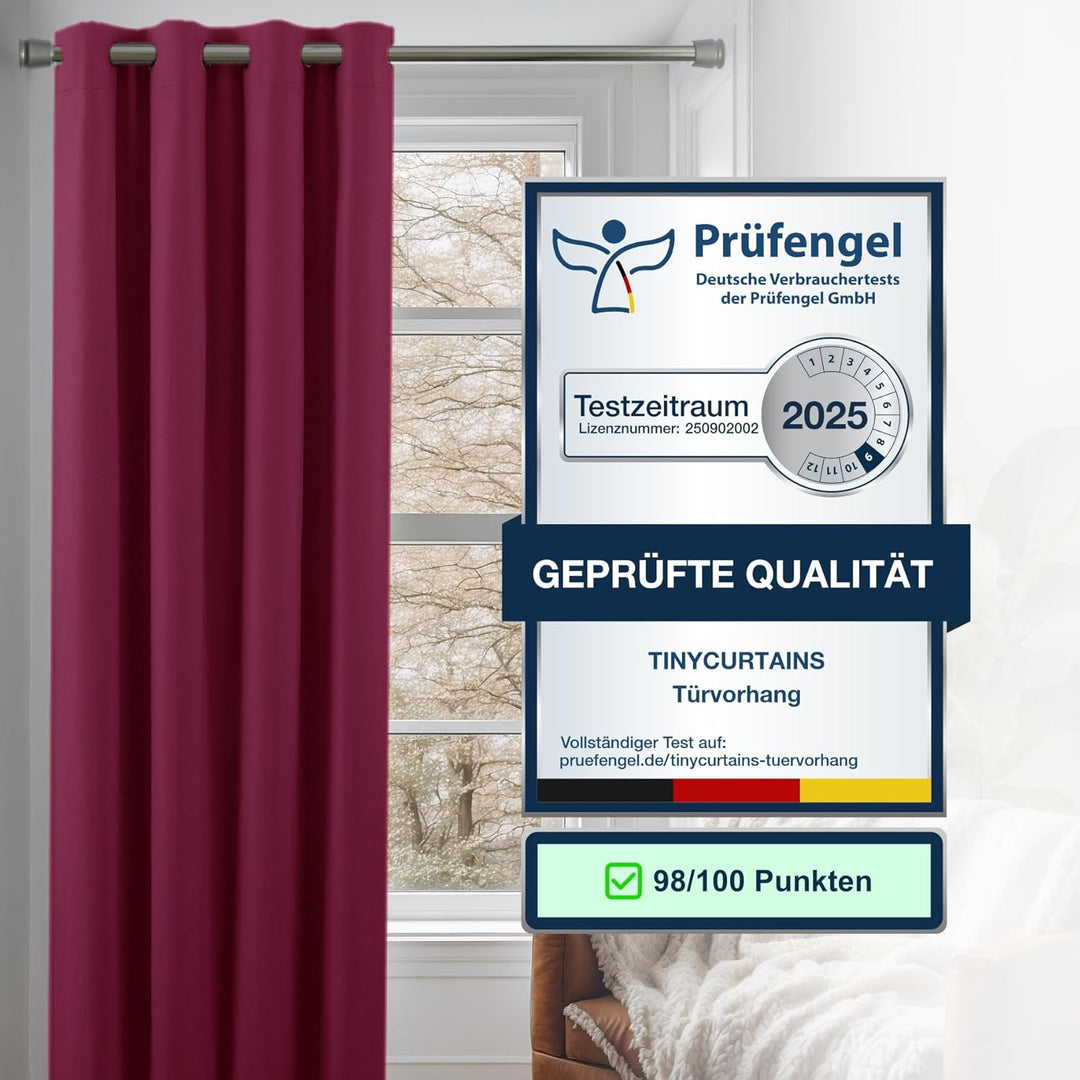 Thermo Türvorhang mit Vorhangstange & Magneten zum Abdichten, einfache Montage ohne Bohren in 1 Min