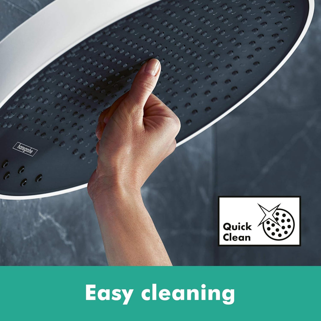 hansgrohe wassersparender Duschkopf Regendusche Rainfinity (250mm, rund, 1 Strahlart) mattweiss