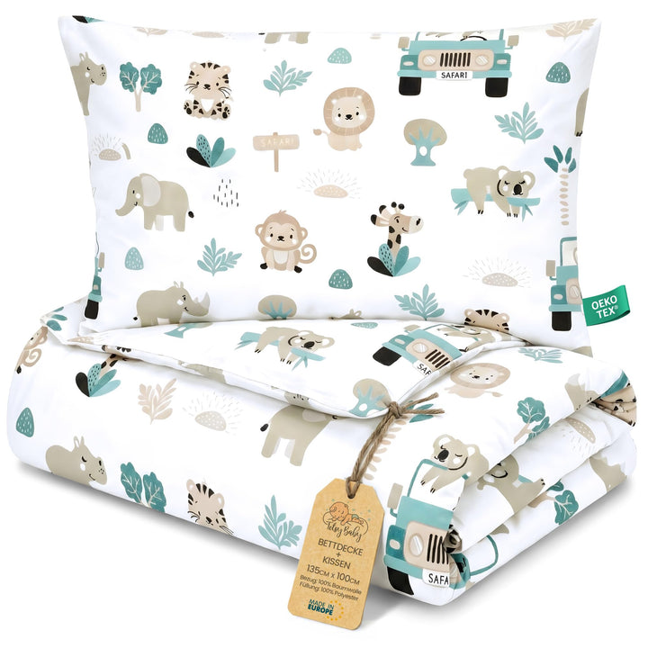 Totsy Baby Handmade Kinderbettdecken 100 x 135 cm - Kinderbettdecke Set mit Kissen Kinderdecke mit K