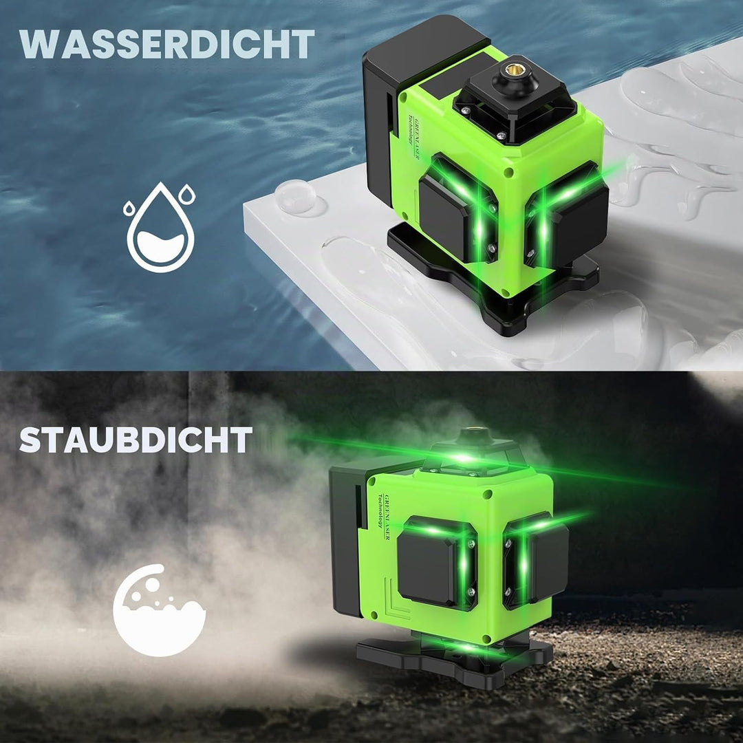 Kreuzlinienlaser Grün 16 Linien Nivellierlaser, 4 x 360 ° Laser wasserwaage, linienlaser kreuzlaser