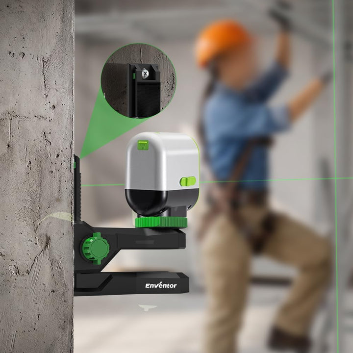 Enventor L-Halterung PV2 Magnetische Laserhalterung, 50mm Höhenverstellung mit Skala, 360° Drehbar,
