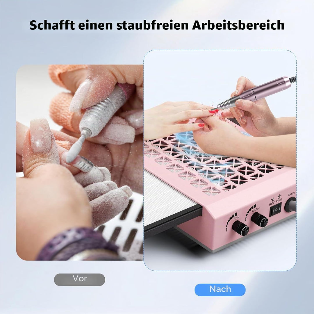 4 in 1 elektrische Nagelbohrer, 30000 U / min professioneller Nagelstaubkollektor 80W leistungsstark