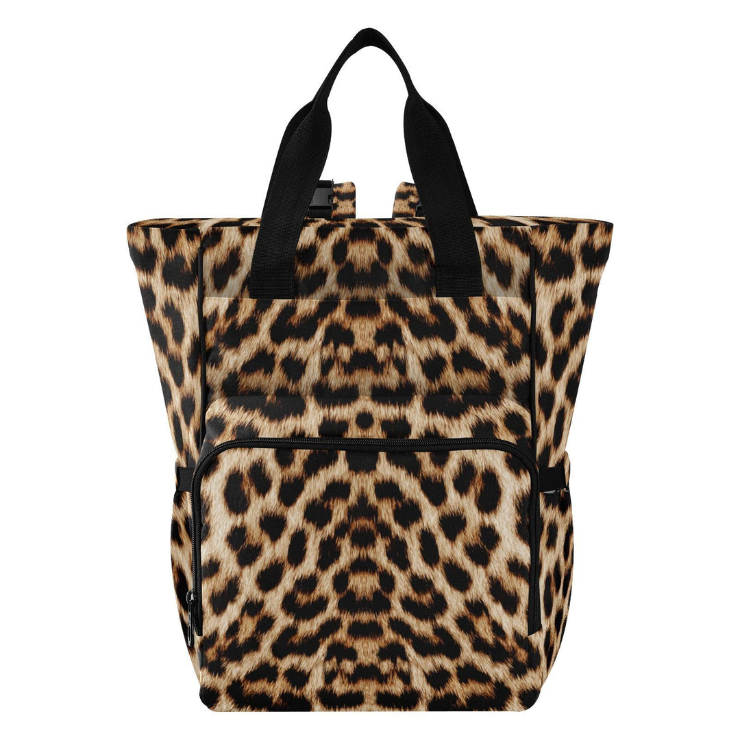 Wickeltasche mit Leopardenmuster, Gepardenmuster, Rucksack für Damen und Herren, grosser Laptop-Ruck
