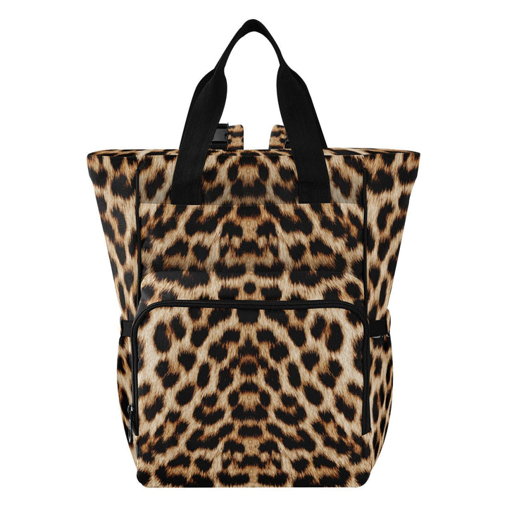 Wickeltasche mit Leopardenmuster, Gepardenmuster, Rucksack für Damen und Herren, grosser Laptop-Ruck