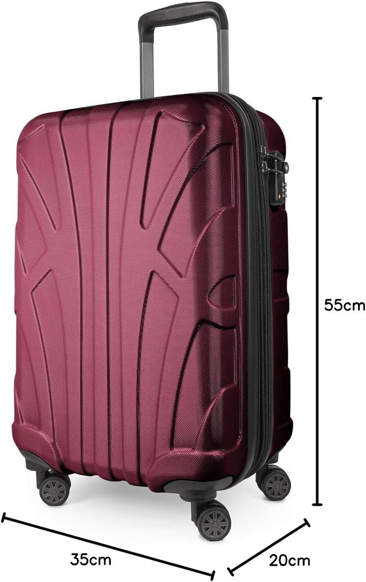 suitline Handgepäck Hartschalen-Koffer Koffer Trolley Rollkoffer Reisekoffer, TSA, 55 cm, ca. 34 Lit