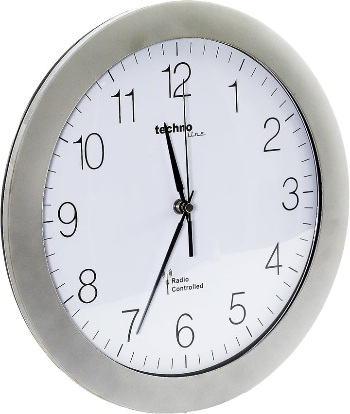 Technoline, WT 8000 Funk-Wanduhr, Ø 30cm, Silber &, WS 8005 Funk-Wanduhr, Silber-schwarz, 22,6 x 3 x