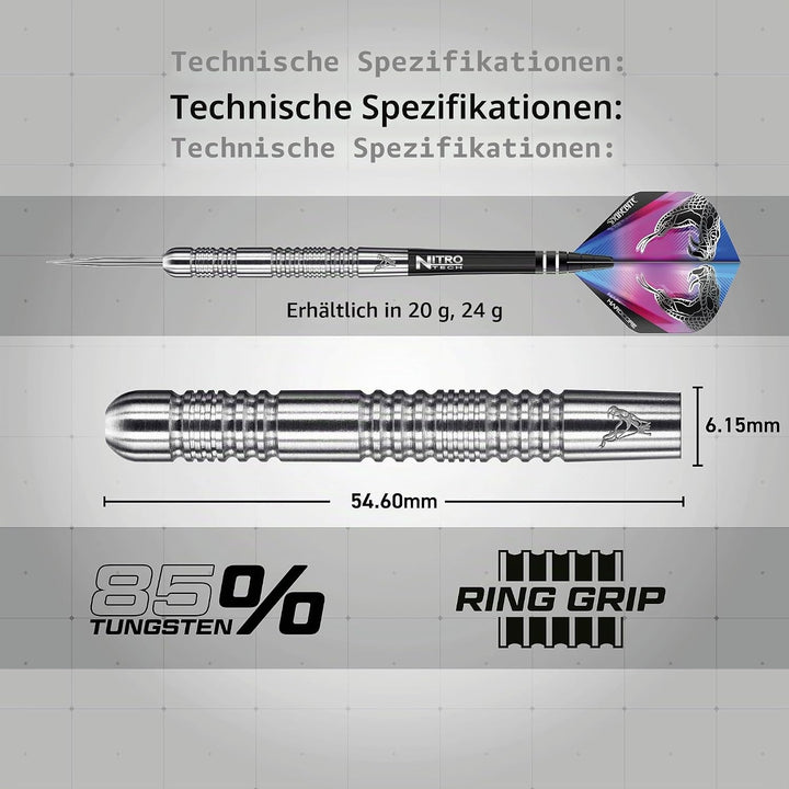 RED DRAGON Peter Wright Snakebite Euro 11: 20g oder 24g Tungsten Darts mit Flights und Schäfte 24.0