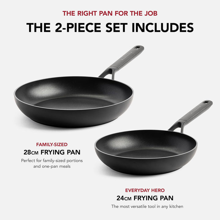 KitchenAid Classic Forged Bratpfannen-Set (24cm und 28cm), hart anodisiert, PFAS-freie gesunde keram