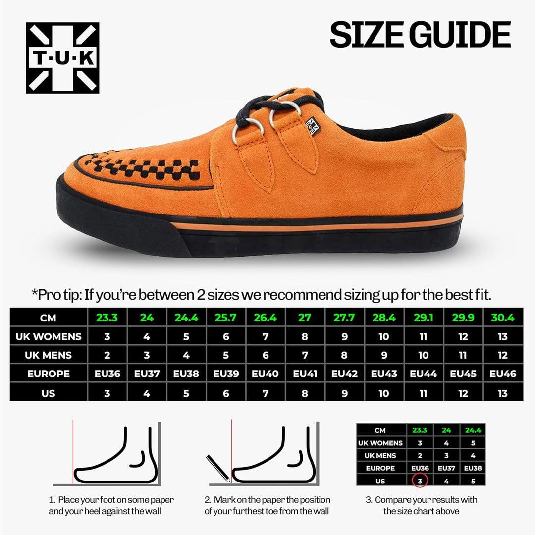 T.U.K. Leather Creeper Sneaker - Herren & Damen Schuhe - Punk, Gothic, Emo und Rockabilly Style Lede