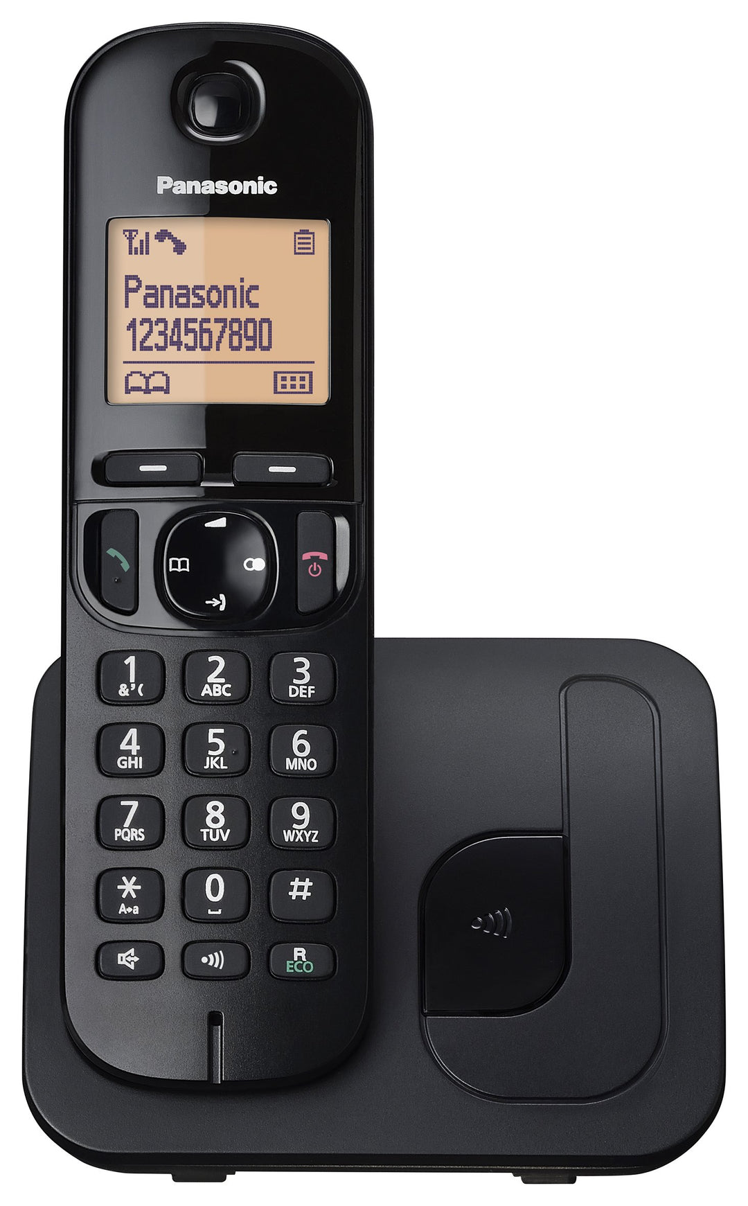 Panasonic Drahtloses Festnetztelefon mit LCD,Anrufer-ID,Telefonbuch mit 50 Nummern,Navigationstaste,