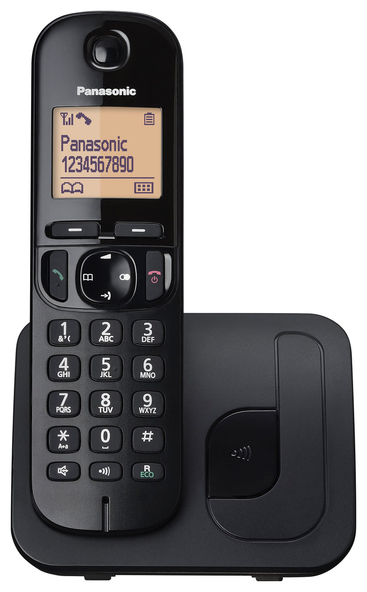 Panasonic Drahtloses Festnetztelefon mit LCD,Anrufer-ID,Telefonbuch mit 50 Nummern,Navigationstaste,