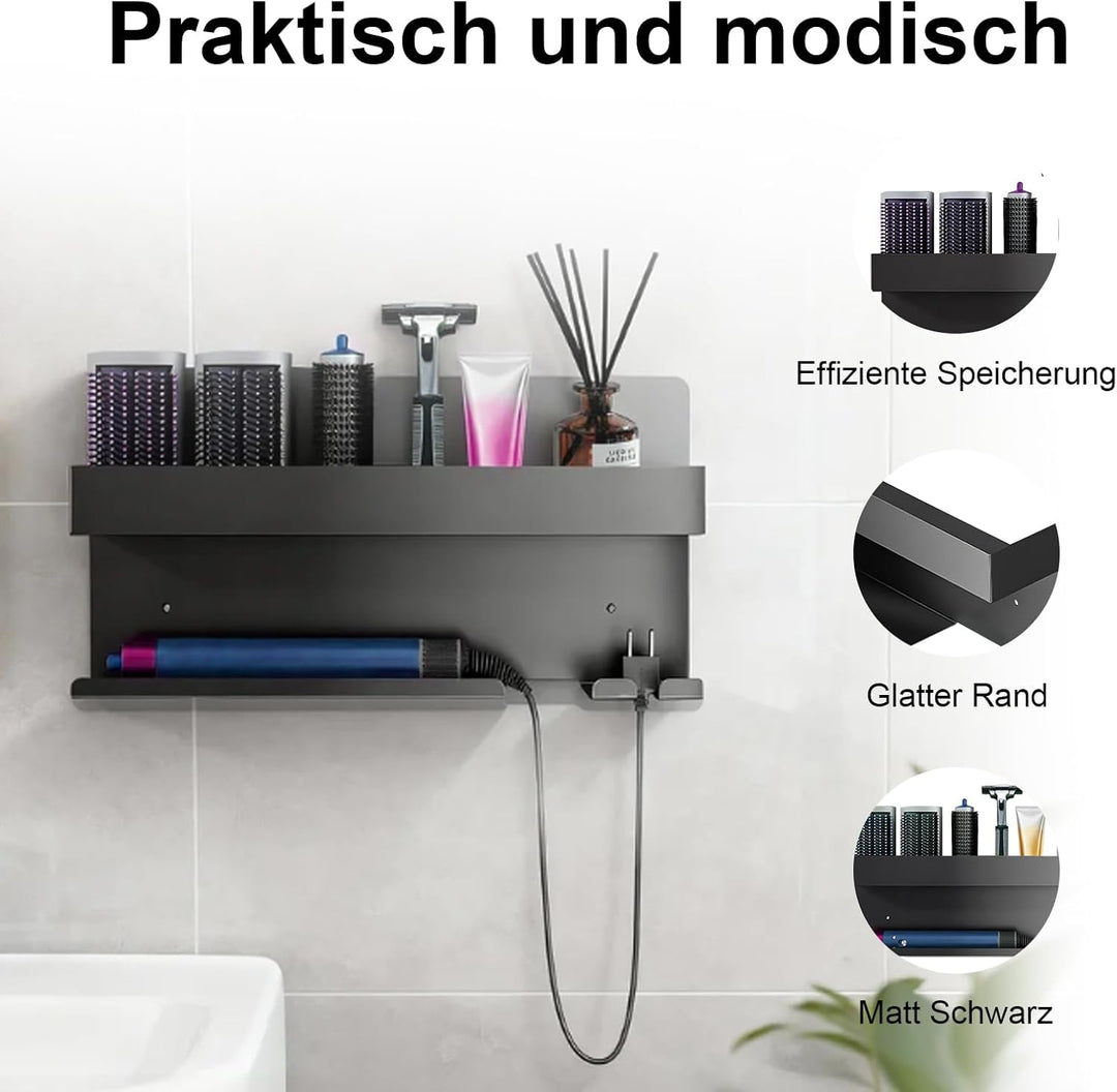 Wandhalterung Curling Halter Organizer Stand Lagerregal für Dyson Airwrap, Edelstahl ohne Stanzen Au