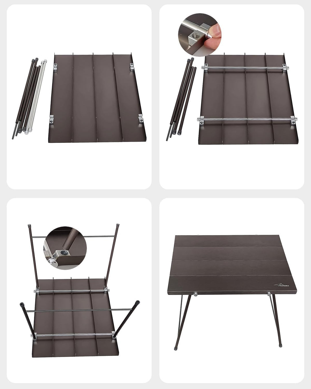 Tragbarer Campingtisch, Faltbar Aluminium Klapptisch mit Tasche, Ultraleichter Outdoor Falttisch, Be