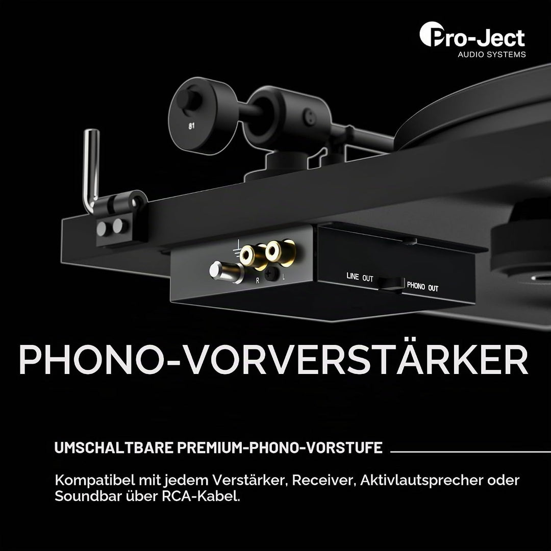 Pro-Ject Primary E Phono, Audiophiler Plug&amp;Play Plattenspieler mit integrierter Phono Vorstufe (Rot)