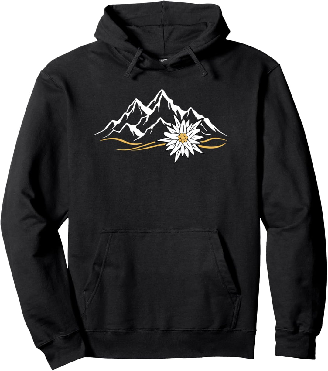 Bergliebe Alpen Edelweiss Lederhose Oktoberfest Natur Outdoor Pullover Hoodie