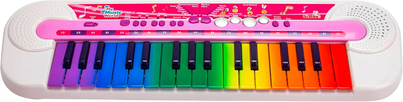 My Music World Girls Keyboard, 32 Tasten, 8 Demos, 6 Rhythmen, 45x13cm, Musikinstrument für Kinder,